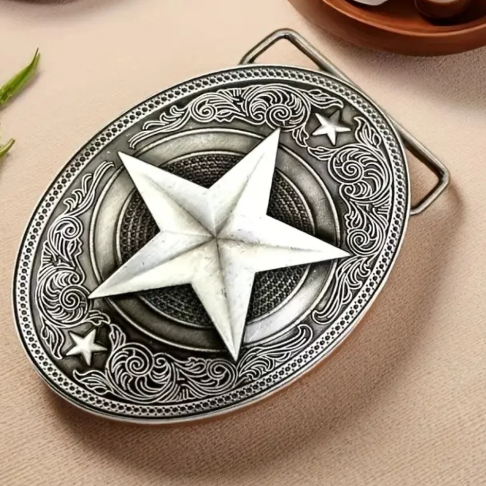 New Mens Western Cowboy  Star Belt Buckle